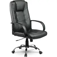 Sofotel Silla de oficina EG-221, tapizada en cuero negro
