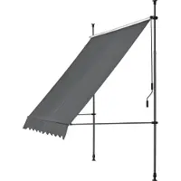 In And OutdoorMatch Toldo exterior e interior Match Jaylen - Manual extensible - Gris - 250 x 120 cm - Toldo de brazo articulado - Acero y tela - Protección UV - Resistente al agua