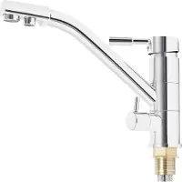 StarTech.com Grifo para lavabo, acero inoxidable 304, con dos mandos para agua caliente y fría, caño giratorio, multifuncional, color gris claro