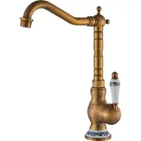 OEM Grifería para cocina y baño, acabado antiguo pulido, caño giratorio 360°, altura elevada