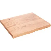 Syfax Encimera de baño madera maciza tratada marrón claro 60x50x2 cm