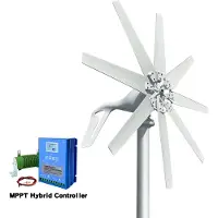 OEM Generador eólico, potencia: 2000W, 48V, con 8 aspas de rotor de larga duración, y sistema de control híbrido