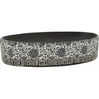 Syfax Lavabo de encimera ovalado cerámica negro azul 56,5x36,5x13,5cm