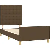 Syfax Estructura de cama sin colchón tela marrón oscuro 100x200 cm