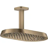 Hansgrohe AXOR ShowerSphere, ducha de techo 370/220, 2 chorros, tecnología EcoSmart, con conexión para techo, acabado bronce cepillado