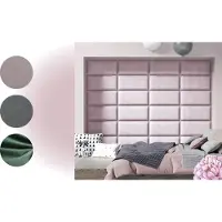 Sofello GUTTO: Paneles tapizados, 10 unidades. 30 x 30 cm, para su cama tapizada. Panel de pared tapizado en terciopelo de alta calidad, con un acabado excelente. LISTO PARA ENVIAR. Color: gris
