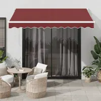 Prolenta Maison Exclusive: Toldo manual, 3 x 2,5 metros, color burdeos, 100% poliéster