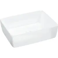 Syfax Lavabo rectangular de cerámica blanco 48x37x13 cm