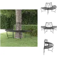 vidaXL - Banco de jardín semicircular, diámetro 159 cm, color , acero