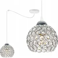 Light11 HOME Lámpara colgante de araña cromada, con techo de cristal