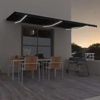 Prolenta Maison Exclusive: Toldo eléctrico con iluminación LED y sensor, de 6 x 3 metros, color antracita