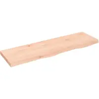 Syfax Encimera de baño madera maciza sin tratar 100x30x(2-4) cm
