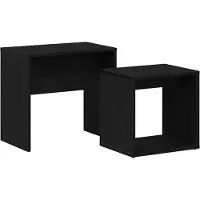 Syfax Mesas de centro 2 uds madera contrachapada roble negro