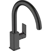 Hansgrohe Grifo monomando para lavabo VERNIS Shape 260 M35, 1 chorro, color negro mate