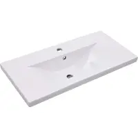 Syfax Lavabo encastrado de cerámica blanco 81x39,5x18,5 cm
