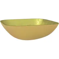 Syfax Lavabo de vidrio dorado 42x42x14 cm