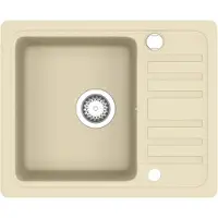 Syfax Fregadero de cocina de granito con un seno beige