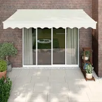 Prolenta Maison Exclusive: Toldo manual, 3,5 x 2,5 metros, color crema, 100% poliéster