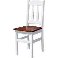 Koma Tools Silla de comedor, pino macizo, blanco/tono nogal, altura 90 cm