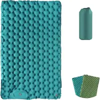 Markenlos Colchón inflable autohinchable para dos personas, de color verde, ultraligero, ideal para camping