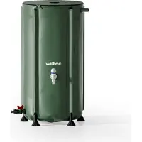 Wiltec , tanque plegable para recoger agua de lluvia de 100 litros con tapa, fabricado en PVC de 620 g/m², depósito de agua de lluvia con grifo, depósito de agua para jardín con conexión para manguera