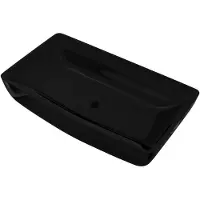 Syfax Lavabo de cerámica negro rectangular