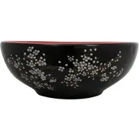 Syfax Lavabo sobre encimera redondo cerámica rojo y negro Φ41x14 cm