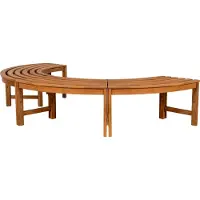 CLP Banca Baumbank para hombre, semicircular, sin respaldo, 250 cm, color: teca