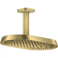 Hansgrohe AXOR ShowerSphere, ducha de techo 370/220, 1 chorro, con conexión para techo, acabado en latón cepillado