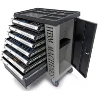 HBM carro de herramientas lleno 245 piezas medidas en pulgadas, negro