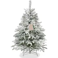 Springos Árbol de Navidad "Smrk DeLuxe", cubierto de nieve, de 120 cm