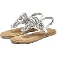 LASCANA Sandalias de dedo marrón / plata