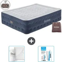 Bestway Colchón inflable - Para 2 personas - 152 x 203 x 51 cm - Azul - Incluye accesorios