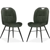 MX Sofa MX Sofá, silla para comedor Austin - Verde cazador (juego de 2 unidades)