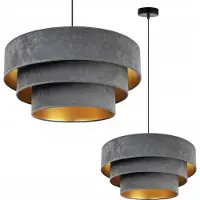 Light11 HOME Lámpara colgante, lámpara de techo, pantalla de lámpara de terciopelo dorado