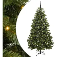 Syfax Árbol de Navidad artificial 210 cm 300 LED Blanco Cálido Verde