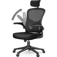 Bigzzia Silla de oficina - Sillón ergonómico con reposabrazos 2D, reposacabezas y soporte lumbar regulables, respaldo ajustable, color