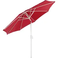 Mendler Sombrilla N19, sombrilla de jardín, diámetro 3 metros, inclinable, material: poliéster/aluminio, peso: 5 kg, color: rojo
