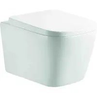 BEITZ Inodoro de pared, sistema de descarga profunda, sin borde de descarga, de la marca & Walz, línea AqvaCeramica, dimensiones 495 x 365 mm, color blanco