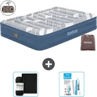 Bestway Colchón inflable - Para 2 personas - 152 x 203 x 36 cm - Azul - Incluye accesorios
