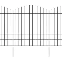 vidaXL Valla para jardín con punta de lanza, acero, 1506 x 200 cm, color
