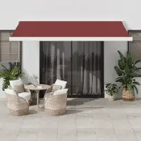 Prolenta Maison Exclusive: Toldo manual, 4,5 x 3 metros, color burdeos, 100% poliéster