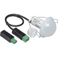 ESYLUX ESY PD-C360i/12 mini, detector de presencia para empotrar en techo, color blanco, alcance de 360 grados, compatible con KNX