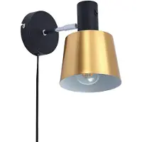 LINDBY Vlada aplique de pared para lectura, latón, negro
