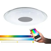 Eglo Lanciano-C, 1 bombilla, LED, fuente de luz no reemplazable, 5000 lúmenes, IP20, cromo, transparente, blanco