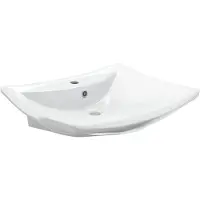 Syfax Lavabo de cerámica rectangular con orificio de grifo y desagüe