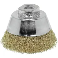 Lessmann Cepillo de limpieza , con cerdas de alambre de acero, estañado, 0,30 mm de diámetro, con un diámetro de cepillo de 60 mm