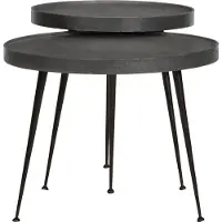 Syfax Mesa de centro 2 uds madera contrachapada negra