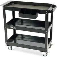 HBM Carro de herramientas deluxe de 3 capas, 76 cm