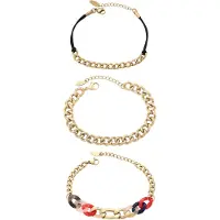 Faina Pulsera azul oscuro / oro / rojo / negro